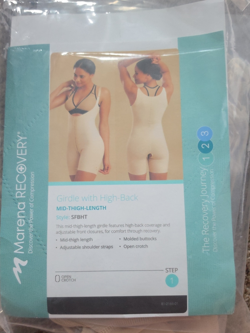 Marena Recovery Mid-Thigh Girdle with High Back in Cream